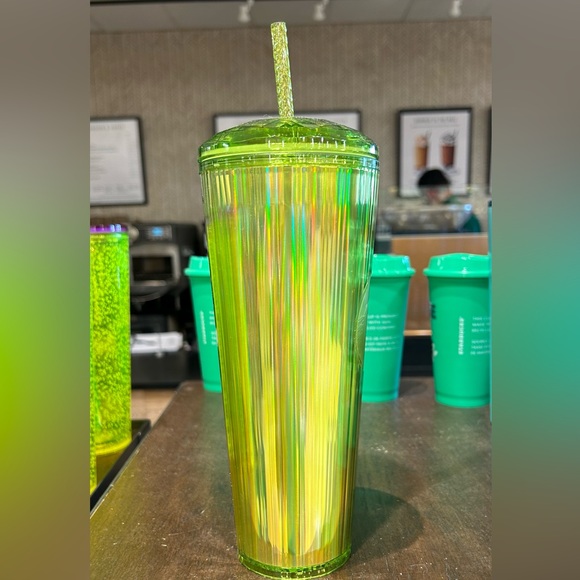Starbucks Lime Kaleidoscope Iridescent Dome Tumbler Cold Cup 24oz Summer 2023 - Picture 8 of 14